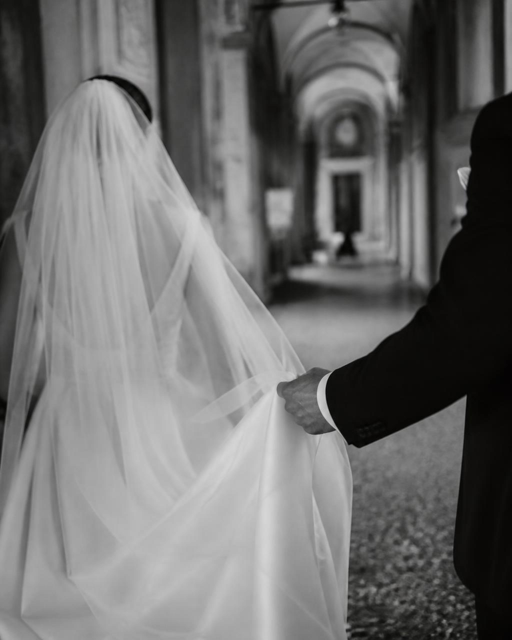 A quiet wedding moment in an Italian villa
